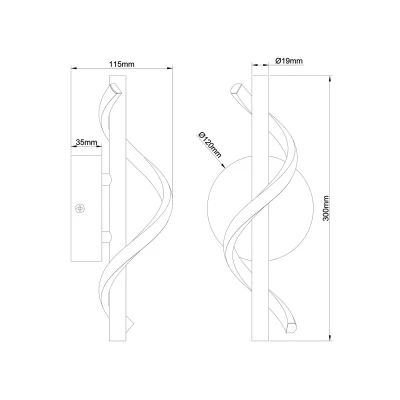 Abbildung von Brilliant LED Wandleuchte »Eunice«, 30 x 12 cm, 830 lm, 4000 K, Metall, matt schwarz