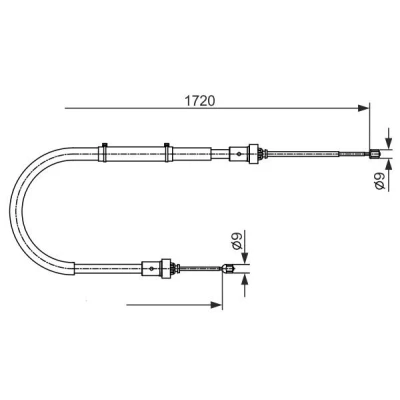 Abbildung von BOSCH 1 987 482 411 Handbremsseil 1720 DACIA: Duster Off Road