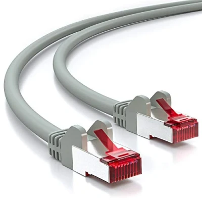 Abbildung von deleyCON 5m CAT6 Patchkabel S/FTP PIMF Schirmung CAT 6 RJ45 Netzwerkkabel Ethernetkabel LAN DSL Switch Router Modem Access Point Patchfelder Grau