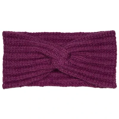 Abbildung von styleBREAKER Damen Strick Stirnband mit Rippstrickmuster und Twist Knoten, Rippmuster, warmes Winter Haarband, Headband 04026059, Farbe:Violett