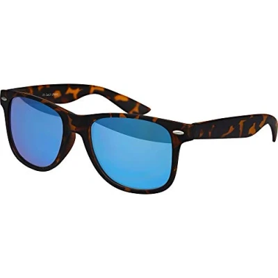 Abbildung von Balinco Sonnenbrille UV400 CAT 3 CE Rubber mit Federscharnier für Damen &amp; Herren (leo blau verspiegelt)