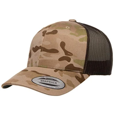 Abbildung von Yupoong Unisex Yp Classics Multicam Retro Trucker Cap Verschluss, Arid/Braun, Einheitsgröße
