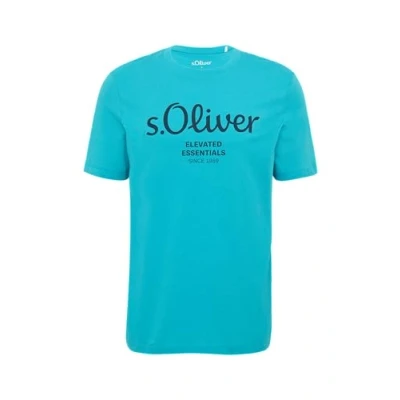 Abbildung von T Shirt mit Logo Print pastelltürkis M