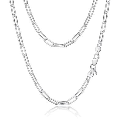 Abbildung von Amberta Damen Büroklammer Halskette aus 925 Sterling Silber: 4.4 mm 45 cm/18 inch