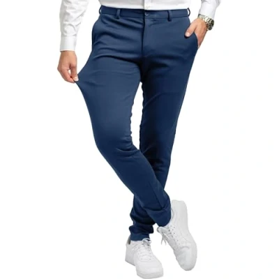 Abbildung von Performance Pants Herren Blau (Größe 34W/32L) Bequeme Blaue Hose Stilvolle Hosen Stretch Modische Praktische Männer für Business &amp; Freizeit