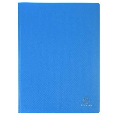 Abbildung von Exacompta 8832E Sichtmappe Opak PP blickdicht, 24 x 32 cm, für DIN A4, 30 Kristallhüllen, hohe Transparenz, 1 Stück, blau