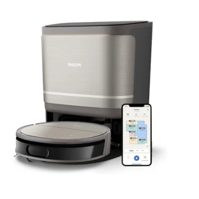 Abbildung von Philips Nass Trocken Saugroboter »XU9100/10, 280 Min. Akkulaufzeit, mit PowerCyclone Aqua Technologie«, D ToF Sensoren, Wischtuch Hebesystem, inkl. Entleerungsstation