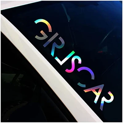 Abbildung von Finest Folia Frontscheibenaufkleber Schriftzug Girlscar Aufkleber für Windschutzscheibe Heckscheibe Frontscheibe Auto Fahrzeug Dekor Sticker FS128 (Hologramm, Außenklebend)