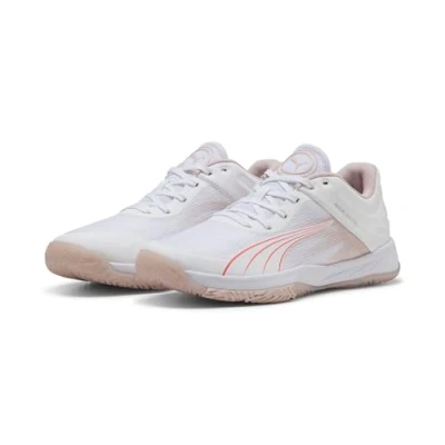 Abbildung von Puma Accelerate Turbo Handballschuh, Damen, Größe: 38.5, White/glowing red/rose quartz/alpine snow Schuhe