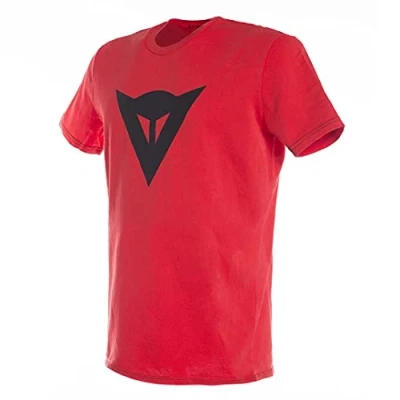 Abbildung von Dainese Speed Demon T Shirt, Herren Shirt mit Kurzen Ärmeln, Trikot Logo für Erwachsene, aus 100% Baumwolle, Weich und Cool, Klassischen Stil, Rot/Schwarz