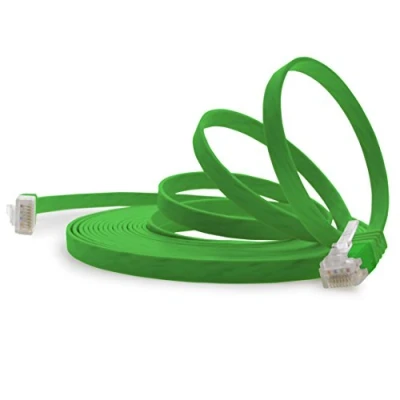 Abbildung von 1aTTack.de 7m grün 1 Stück Cat.6 Flaches Netzwerkkabel Cat6 Flachkabel Ultra Flach Patchkabel 1000 Mbit/s Gigabit LAN (RJ45) Slim Micro
