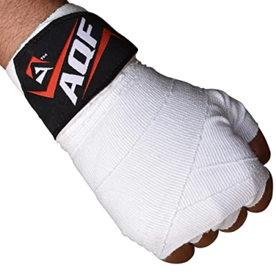 Abbildung von AQF Boxbandagen Für Kampfsport 4 Meter Elastische Boxhandschuhe Innerer Handschuhe Schutz Bandagen Boxen MMA &amp; Cross Fitness Harren Damen (Weiß)
