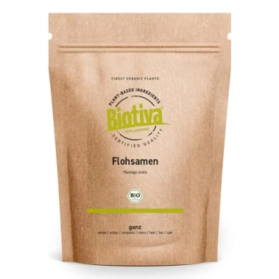 Abbildung von Flohsamen Bio 1kg, ganz 1000g 99% Reinheit Laktosefrei, Glutenfrei, vegan Abgefüllt und kontrolliert in Deutschland (DE ÖKO 005)