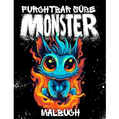 Abbildung von Furchtbar süße Monster: 60 gruselige Fantasiewesen Keine Schattierungen für einfaches Ausmalen! Malbuch Kinder und Erwachsene