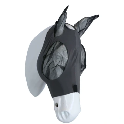 Abbildung von Weatherbeeta Fliegenmaske Deluxe Stretch Bug mit Ohren Grau/Schwarz Vollblut