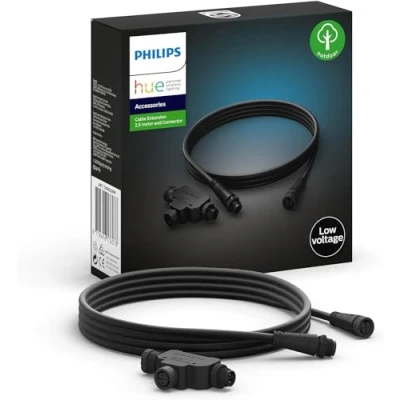 Abbildung von Philips Hue Niedervolt Verlängerungskabel 2.5m, für alle Aussenleuchten, wetterfest (IP67), schwarz