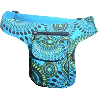 Abbildung von Kunst und Magie Bauchtasche Mandala Print Gürteltasche Festivaltasche, Farbe:Türkis