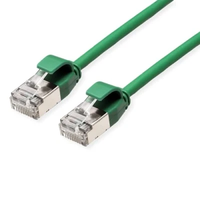 Abbildung von ROLINE U/FTP DataCenter Patchkabel Kat.6A (Class EA), LSOH, Slim, grün, 0,15 m