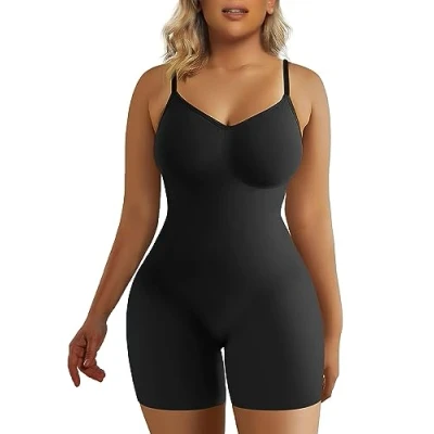 Abbildung von SHAPERX Shapewear für Damen Figurformender Body Shaper Bauchweg Formende Bodys Abnehmen Shaping Bodysuit, UK SZ5218 Black L/XL