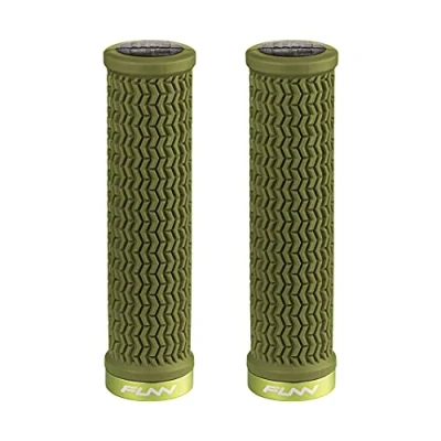 Abbildung von Funn Holeshot Mountainbike Griffe mit Einzelklemmung, Innendurchmesser von 22 mm, Lenkergriffe gehärteten Enden (Olivgrün)