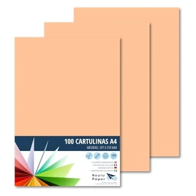 Abbildung von RAYLU PAPER Tonpapier A4, 100 Stück Kartonpapier 180g/m², 210 x 297 mm, professionelle farbige Kartons für Büro, Kopierpapier, Buntes Papier zum Basteln (Hautfarben)