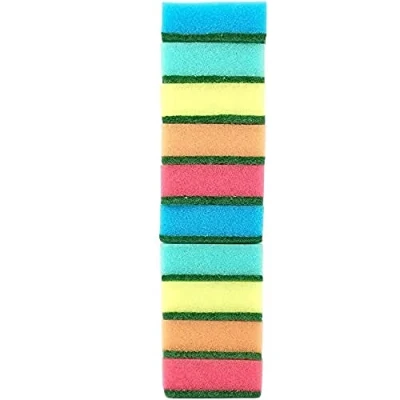 Abbildung von IDEA HOME 10er Set Küchenschwamm, Topfschwamm, Zweiseitig Reinigungsschwamm, 75 x 50 28 mm, Mehrzweck Putzschwamm, MIDI, Mehrfarbig