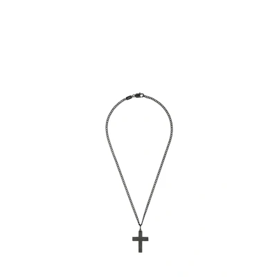 Abbildung von s.Oliver MIT ANHÄNGER FÜR Herren KREUZ, Edelstahl IP SCHW Halskette, Herren, Größe: 50, Schwarz