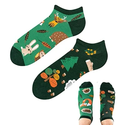 Abbildung von TODO Colours Lustige Socken mit Motiv Mehrfarbige, Bunte, Verrückte für die Lebensfreude (35 38, z LOW Forest Animals, numeric_35)