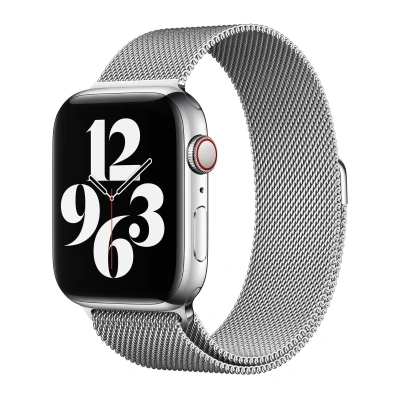 Abbildung von Apple Watch Armband Original Stahl Silber Geeignet für Series 1 9 / SE