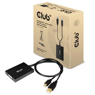 Abbildung von Club 3D Mini DP auf Dual Link DVI aktiver Adapter, HDCP Off Version für Apple Cinema Displays 7995021001