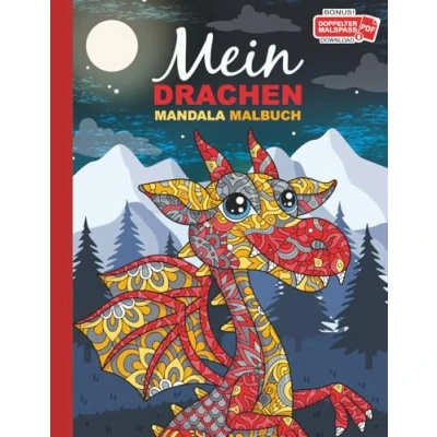 Abbildung von Mein Drachen Mandala Malbuch: 50 tolle Dachen Mandalas für Kinder zum Ausmalen und Entspannen.