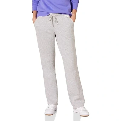 Abbildung von Amazon Essentials Damen Jogginghose aus Fleece mit geradem Bein (in großen Größen erhältlich), Hellgrau Meliert, L