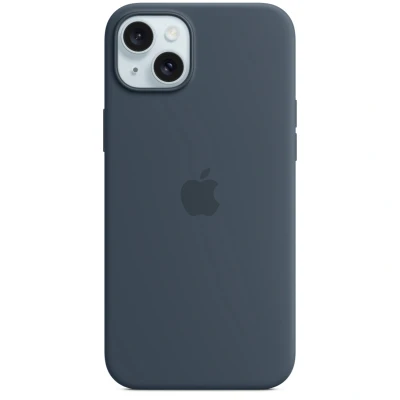 Abbildung von Apple MagSafe Silikon Back Cover Blau iPhone 15 Plus