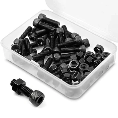 Abbildung von M6*20mm 30 Stück Innensechskantschraube und Mutter Kombinationsbox Zylinderschrauben mit Innensechskant 12,9 Grad Kohlenstoffstahl
