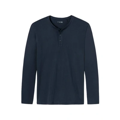 Abbildung von Schiesser MIT Knopfleiste Nachtwäsche Shirt, Herren, Größe: XL, Dark blue