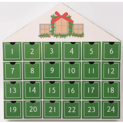 Abbildung von OTTO home Adventskalender "Haus, für die täglichen Überraschungen in der Vorweihnachtszeit" Es liegt keine Altersempfehlung vor aus stabilem Karton, ca.40x40cm, grün oder rot, mit Schubladen