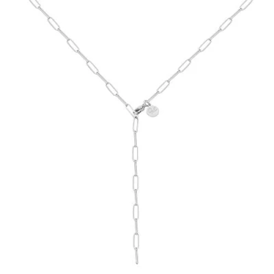 Abbildung von GD GOOD.designs Gliederkette Silber Damen Wasserfeste Y Kette I Verstellbare Ankerkette aus hautverträglichem Edelstahl Frauen Halskette