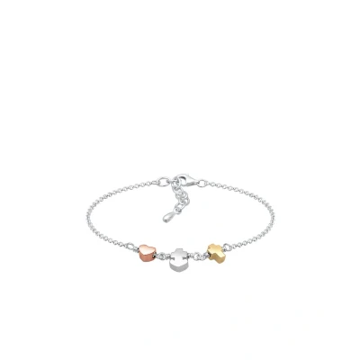 Abbildung von Elli HERZ Anker Kreuz Tricolor Symbol TRIO Armband, Damen, Größe: 16, Silber