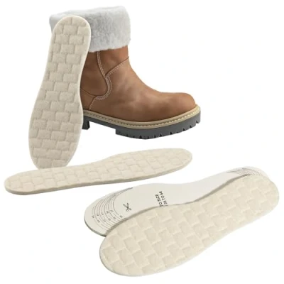 Abbildung von JEMIDI Woll Einlegesohlen Thermo Einlagen Fellsohle 100% Wolle Anpassbare Größe 36 45 Schuhsohle extra warm Sohlen Wintersohle Wärme Damen Herren