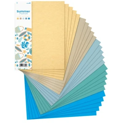 Abbildung von Netuno 25x Kreativ Papier Sommer DIN A4 210 x 297 mm 5 farbig sortiert Bastel DIY Kartenset Tonzeichenpapier Mix Bastelset Dekor Scrapbooking Motivpapier