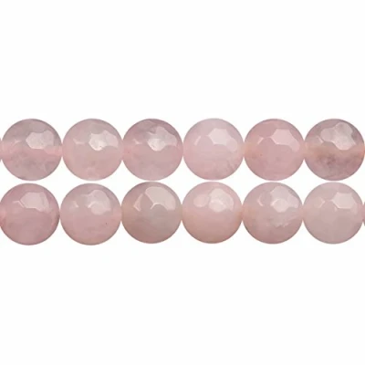 Abbildung von SKYBEADS Perlen Rosenquarz Facettiert 8mm Edelstein zum Auffädeln 38cm Strang Approx 46 Stück