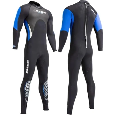 Abbildung von Cressi Morea Herren Neoprenanzug 3mm für alle Wassersportarten, Schwarz/Blau/Silber, XL/5