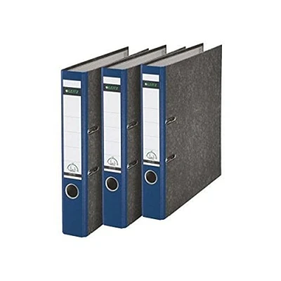 Abbildung von Leitz Qualitäts Ordner, 3er Pack, Wolkenmarmor Papier, A4, 5,2 cm Rückenbreite, Blau, 310315035