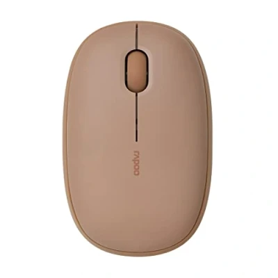 Abbildung von Rapoo M660 Silent kabellose Maus wireless Mouse 1300 DPI Sensor 9 Monate Batterielaufzeit leise Tasten ergonomisch für Rechtshänder und Linkshänder PC &amp; Mac braun