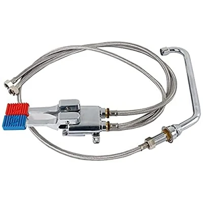Abbildung von SARO Armatur mit Fußpedal Kalt / Warmwasser Set Modell THEA