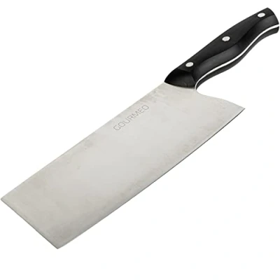 Abbildung von GOURMEO Chinesisches Küchenmesser 33,1 x 13 3,6 cm Großes Profi Kochmesser aus Edelstahl Scharfes Hackmesser &amp; Küchenbeil Messer für Knochen, rohes Fleisch und Gemüse