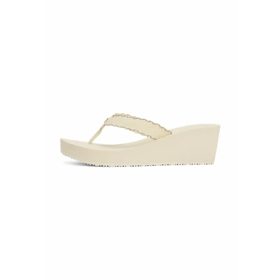 Abbildung von Tommy Hilfiger Monogram Wedge Flipflops Zehentrenner, Damen, Größe: 38, Muslin Schuhe