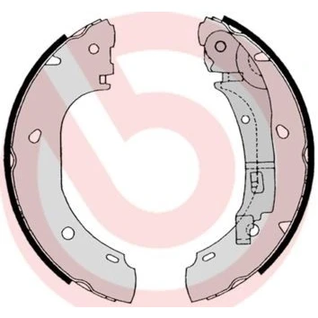 Abbildung von BREMBO S 23 525 Bremsbacken 254 57 mit Handbremshebel FIAT: Ducato II Van, III Platform / Chassis, CITROËN: Relay I Minibus