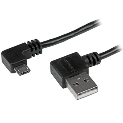 Abbildung von StarTech.com Micro USB Kabel mit rechts gewinkelten Anschlüssen, Stecker/Stecker, 1m, A zu B Anschlusskabel