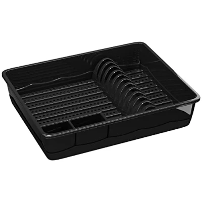 Abbildung von WELLGRO Abtropfgestell Abtropfgitter Kunststoff BPA frei Made in EU Geschirrabtropfständer, Geschirrabtropfkorb, Geschirr Abtropfkorb, Farbe:Grau